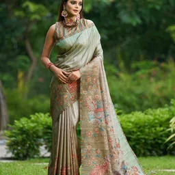 Ishin Ethnic Motifs Printed Sambalpuri Saree-image-3