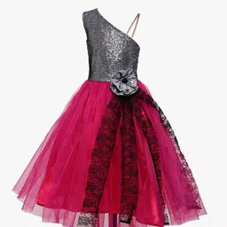 Samsara Couture Girls Embellished Sequined Tulle Net Fit & Flare Maxi Dress-picture-57