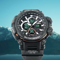 V2A Men Textured Dial & Straps Multi Function Analogue Watch- V2A-1708-Black-01-23
