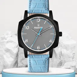 The Roadster Lifestyle Co. Men Textured Leather Straps Analogue Watch RD-07-Grey-image-35