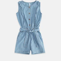 Pantaloons Junior Kids-Girls Blue A-Line Dress-picture-13