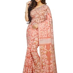 BENGAL HANDLOOM Ethnic Motifs Woven Design Zari Jamdani Saree-image-24