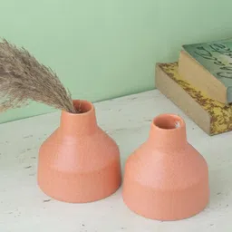 The Decor Mart 2 Pieces Orange-Colored Ceramic Vase-image-35