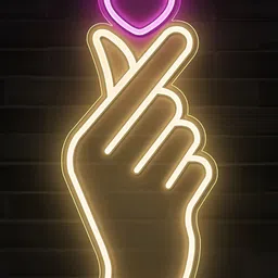 the party planet Pink & Off White Hand Shaped LED Neon Lights-image-49