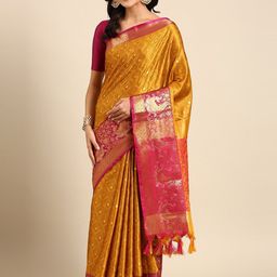Mitera Woven Design Zari Pure Silk Mysore Silk Saree-image-29