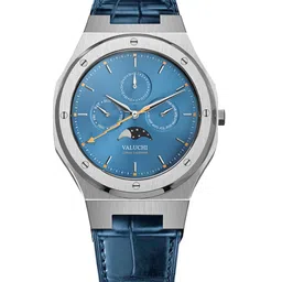 Valuchi Men Blue Dial & Blue Leather Straps Analogue Motion Powered Watch VT-LSL-001-8
