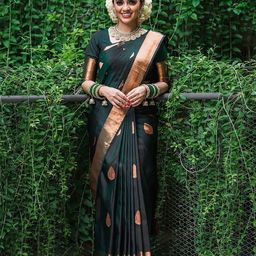 Aldwych Ethnic Motifs Woven Design Zari Banarasi Saree-36