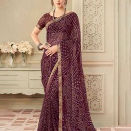 Reboot Fashions Bandhani Zari Pure Chiffon Bandhani Saree-30
