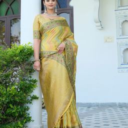 GAJARAI Woven Design Zari Organza Saree-picture-28