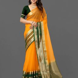 Sareeslatest Designer Zari Organza Banarasi Saree-image-69