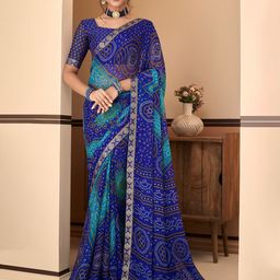 Reboot Fashions Bandhani Zari Pure Chiffon Bandhani Saree-image-19
