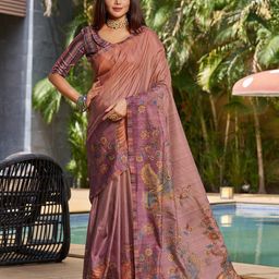 Ishin brown Ethnic Motifs Printed Sambalpuri Saree-image-59