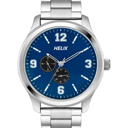 Helix Men Brass Dial & Stainless Steel Bracelet Style Straps Analogue Watch TW043HG17-57