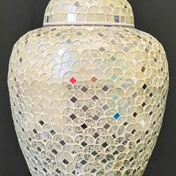 Timaya's Decor White & Cream Moonlit White Textured Vase-image-41