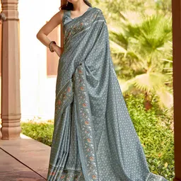 Saree mall Grey Ethnic Motifs Printed Bagh Saree-image-41