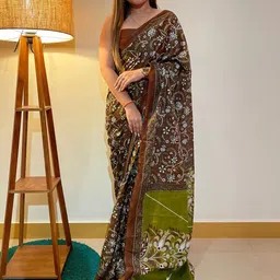 Saree mall Floral Printed Pure Cotton Bagh Saree-image-68