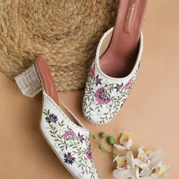 Kiana Embellished Round Toe Block Heeled Pumps-28