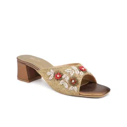Inc 5 Embroidered Open Toe Block Heels-48