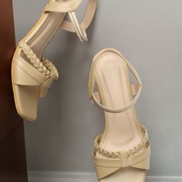 ICONICS Braided Open Toe Block Heels With Backstrap image 1