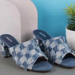 Mochi Women Printed Block Mules-14