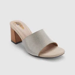 Sole To Soul Textured Mules Block Heels-13