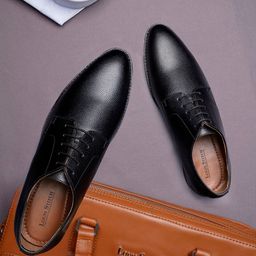 LOUIS STITCH Men Textured Formal Derby Shoes-picture-10