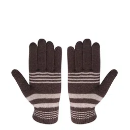 LOOM LEGACY Men Striped Winter Acrylic Woollen Hand Gloves-image-37