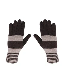 LOOM LEGACY Men Patterned Winter Acrylic Woollen Gloves-image-34