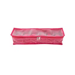 Kuber Industries Pink Transparent Top Watch Case-9