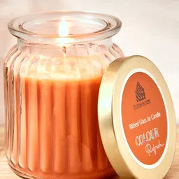 Home Centre Orange Mandarin Scented Textured Jar Candle-13