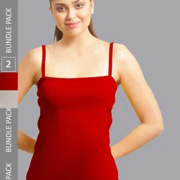 FBAR Pack Of 2 Non-Padded Pure Cotton Skin Friendly Camisoles-image-57