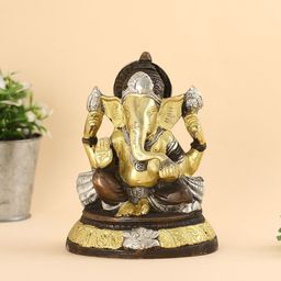 CraftVatika Lord Ganesh Idol Brass Statue Showpiece-image-9