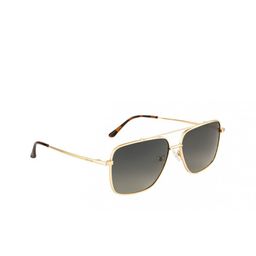 OPIUM Men Green Lens & Gold-Toned Rectangle Sunglasses with Polarised Lens-55