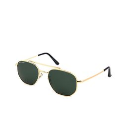 Micelo Martin Men Green Lens & Gold-Toned Aviator Sunglasses with UV Protected Lens-image-42