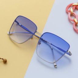 Ted Smith Unisex Blue UV Protected Square Sunglasses-44