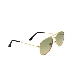 Spiky Unisex Kids Green & Gold-Toned Aviator Sunglasses with UV Protected Lens-67