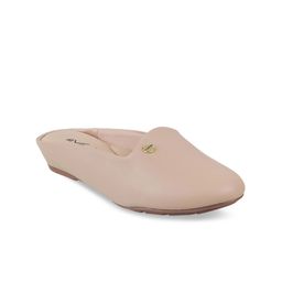 DAVINCHI Textured Round Toe Mules-13