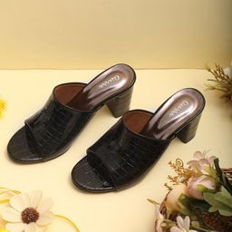 Ajanta Textured Block Heel Mules-20