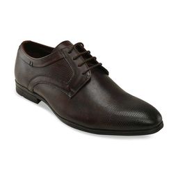Regal Men Brown Textured Leather Formal  Derby Shoes-image-15