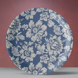nestroots White & Blue Floral Printed Ceramic Plate-image-53