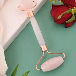 Silvermerc Designs 100% Real Jade Face Derma Roller Massage Tool - Pink-18