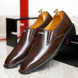 Bxxy Men Brown Slip-On Formal Elevator Loafer-picture-11