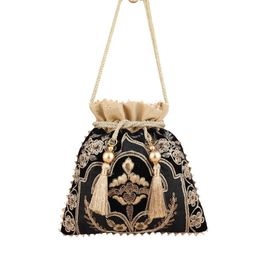 MASQ Black & Gold-Toned Embellished Embroidered Potli Clutch-39