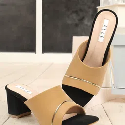 ELLE Open Toe Block Heel Mules-14