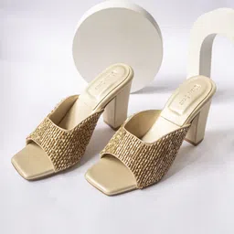 UrbanSway Textured Block Peep Toes-15