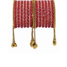 NMII Set Of 38 Artificial Stones Studded Bangles-86