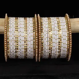 NMII Set Of 40 Artificial Stones Studded Bangles-image-7