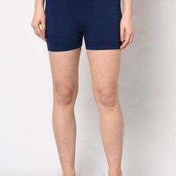 Espresso Women Navy Blue Solid Lounge Shorts ESP-4009-image-12