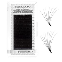 NAGARAKU Women Black Easy Fanning 12 Rows Mega Volume Eyelash Extension - Curl C - 0.03/14-11