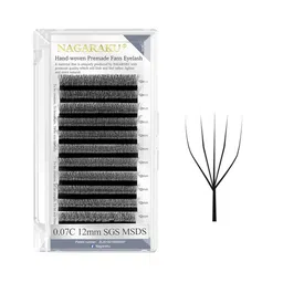 NAGARAKU Black 5D W Shape Volume Premade Cluster Fans Eyelash Extension - Curl C-4